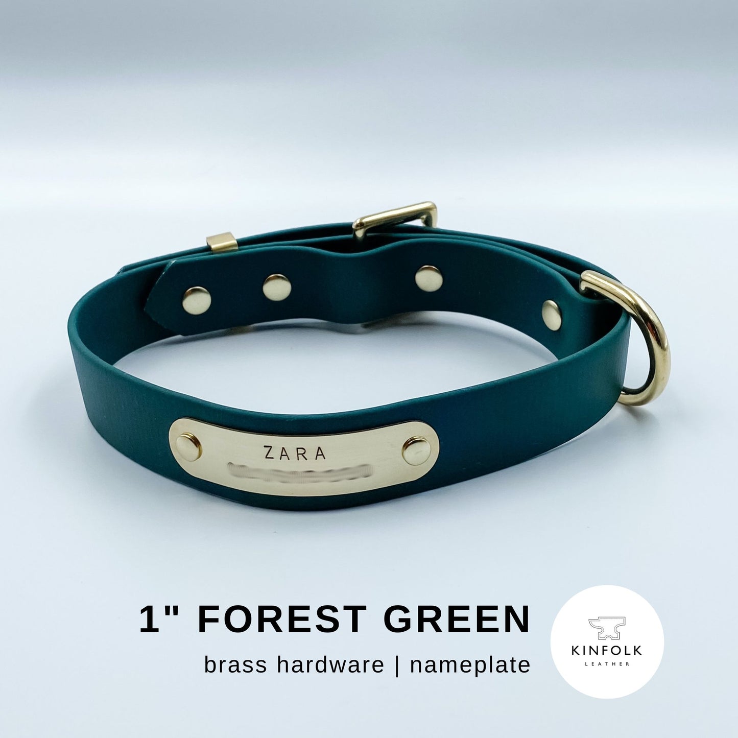 Vegan Leather / Waterproof Biothane - D-End Dog Collar (optional nameplate)