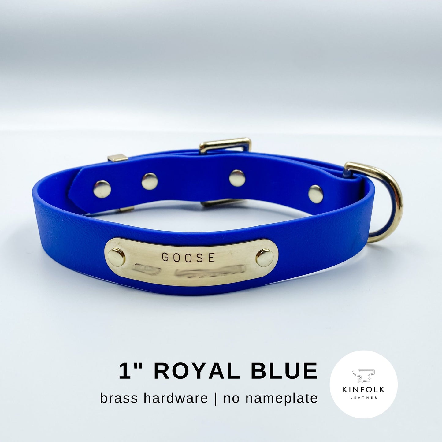 Vegan Leather / Waterproof Biothane - D-End Dog Collar (optional nameplate)
