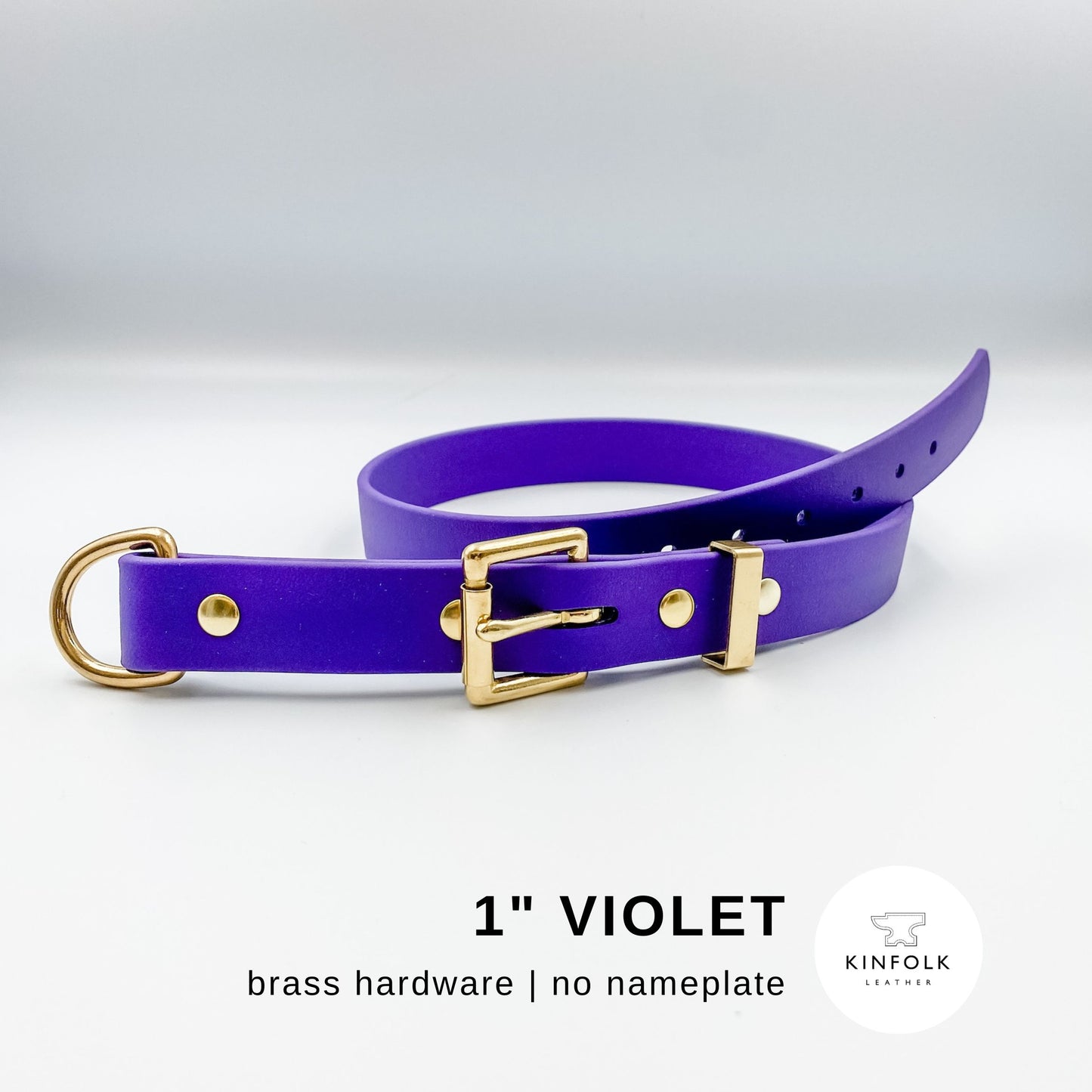 Vegan Leather / Waterproof Biothane - D-End Dog Collar (optional nameplate)