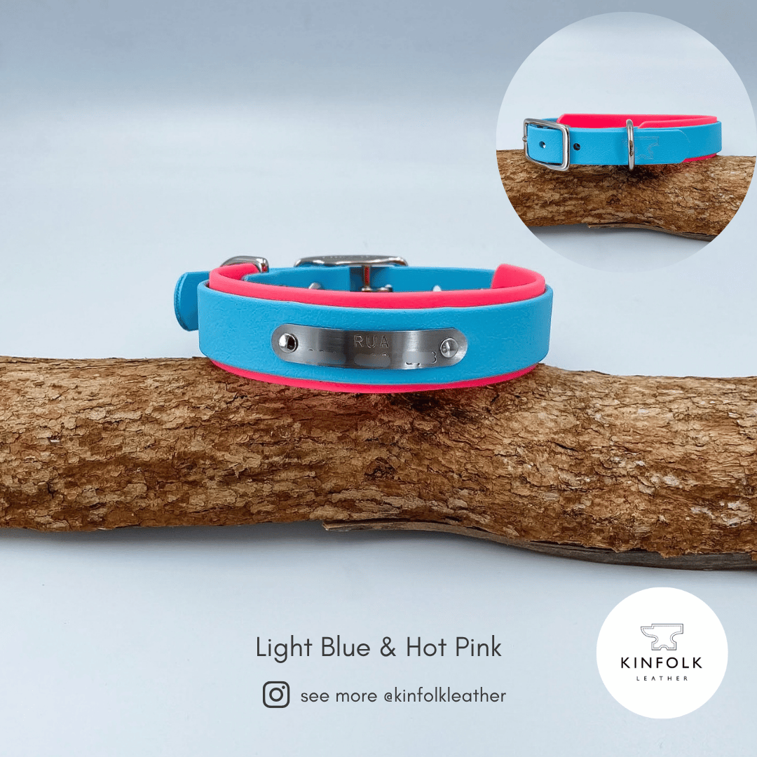 Double Layer BioThane® Dog Collar with Nameplate