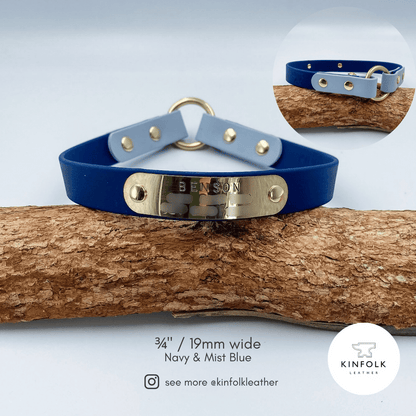 Lightweight ID Tag Collar - Waterproof BioThane® - Custom Dog Collar