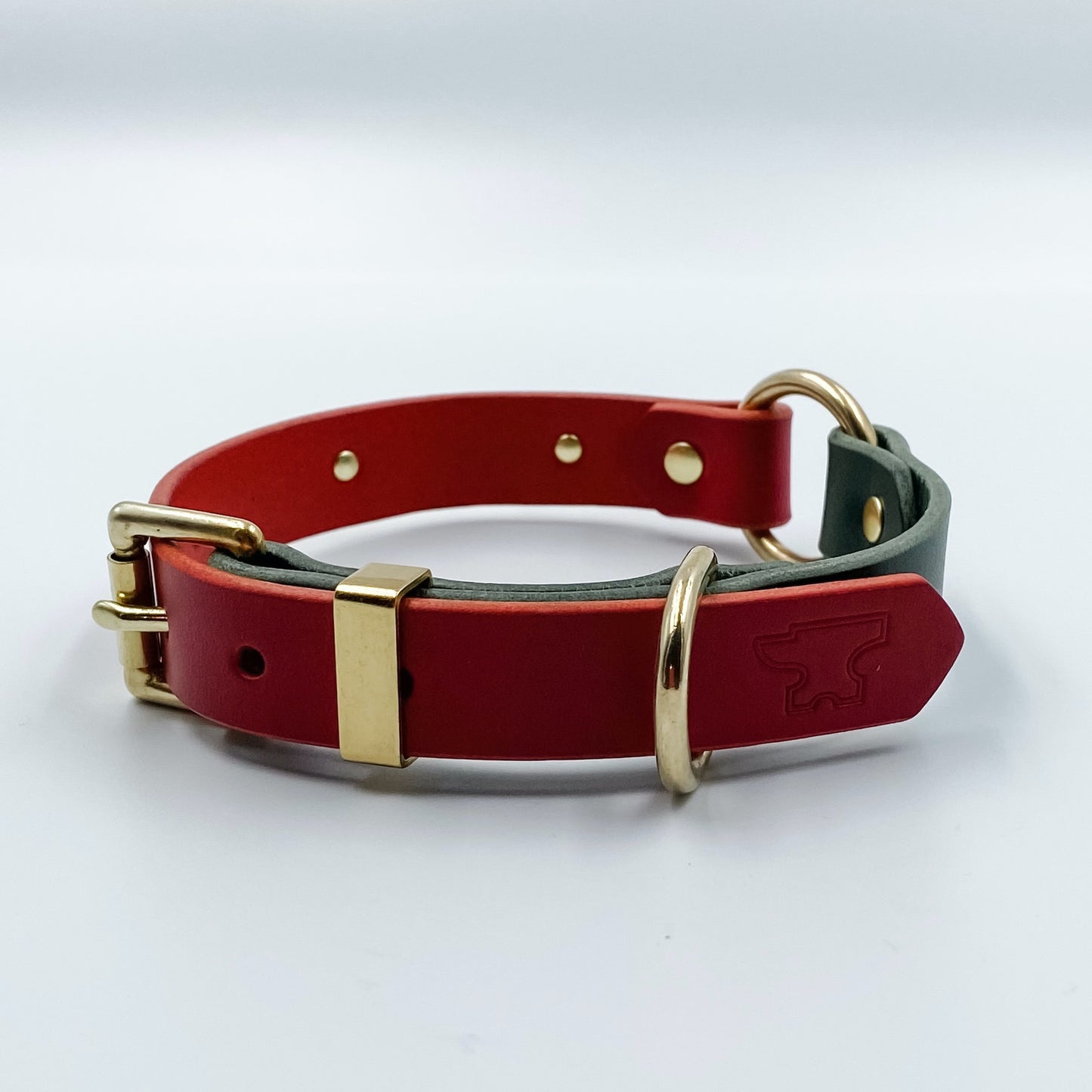 Genuine Leather - Two Tone 'O' Ring Dog Collar