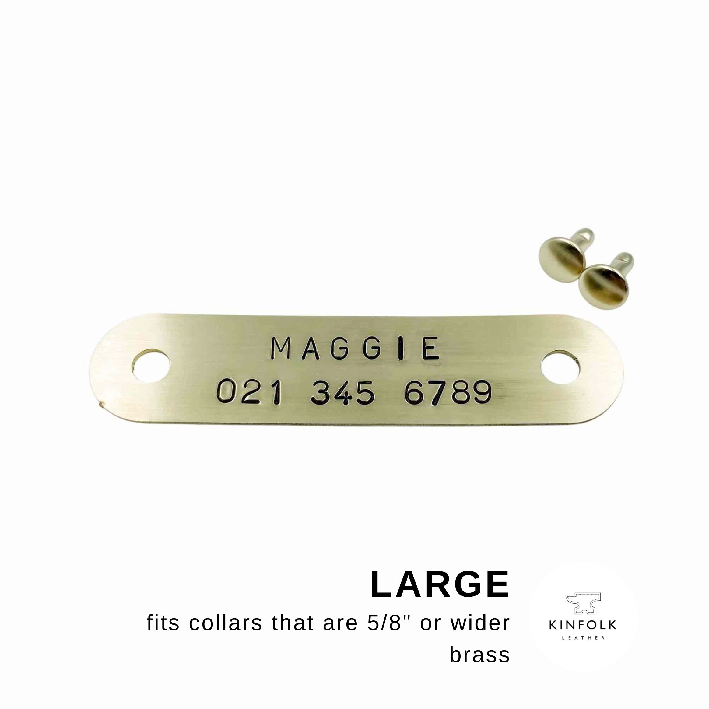 Dog Collar Nameplate hand stamped with your dog s details