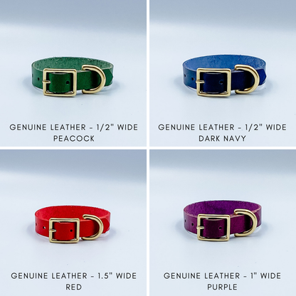 Custom Leather Puppy Collars - Custom made by Kinfolk Leather in NZ