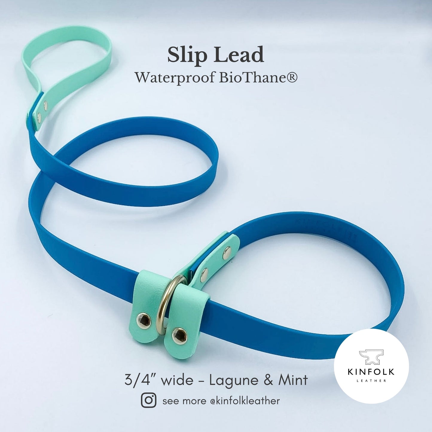 Waterproof BioThane Slip Lead for Dogs - custom made in NZ