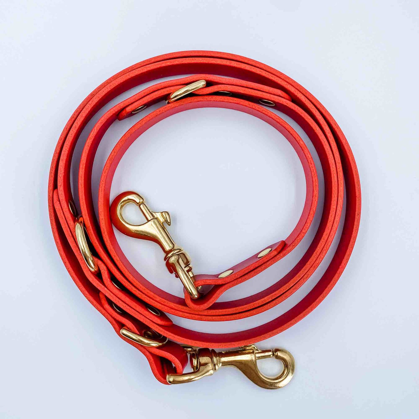 6ft Long Training Lead - Leather & Solid Brass - Nude Gold - Kinfolk Leather